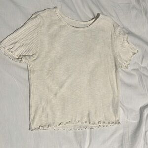 White/Creme Short Sleeved Top